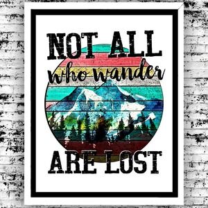 Art Print Mountain Landscape Travel Vintage Retro Style Wall Decor